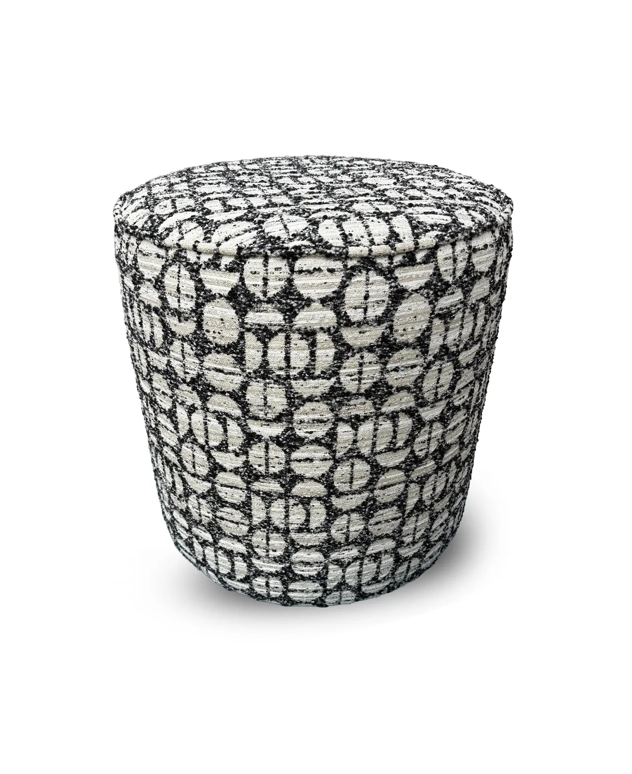 Silindir Puf - Monochrome Dot Serisi - 45x45 cm