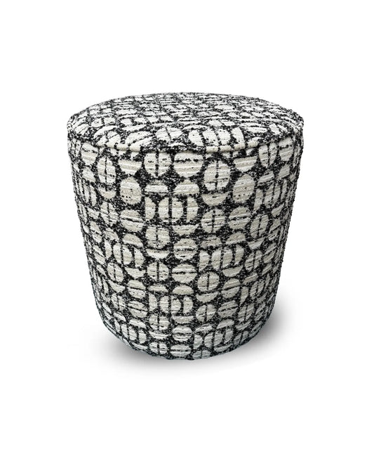 Silindir Puf - Monochrome Dot Serisi - 45x45 cm