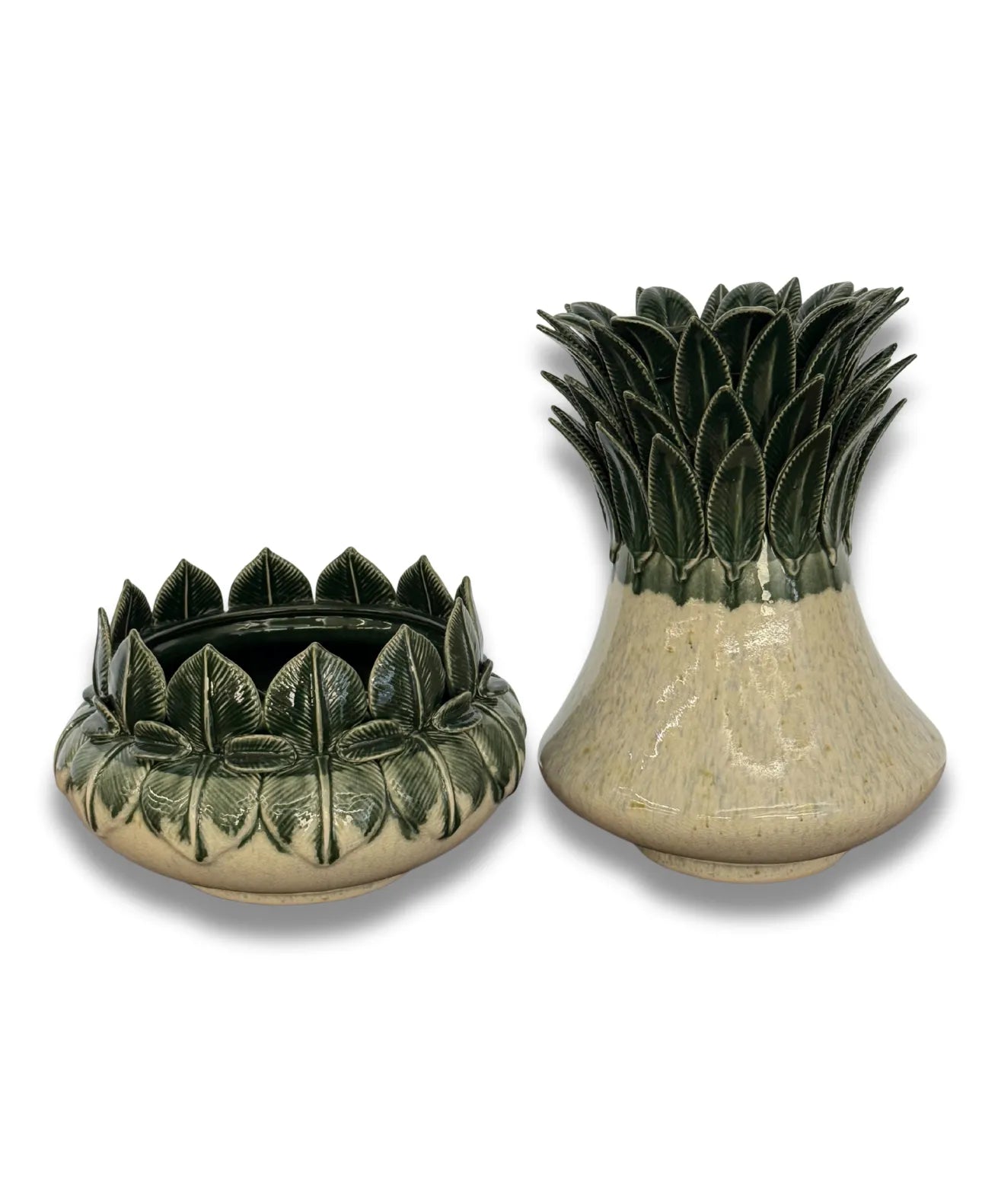 Yeşil Yaprak Kabartmalı Set