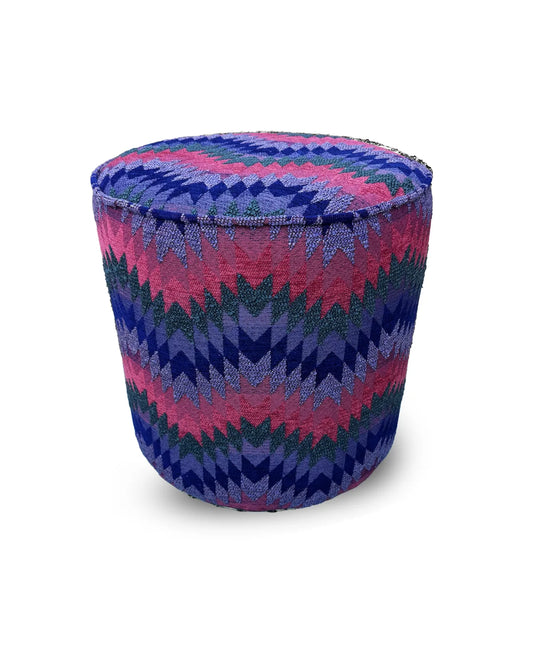 Silindir Puf - Zenith Zigzag Serisi - 45x45 cm